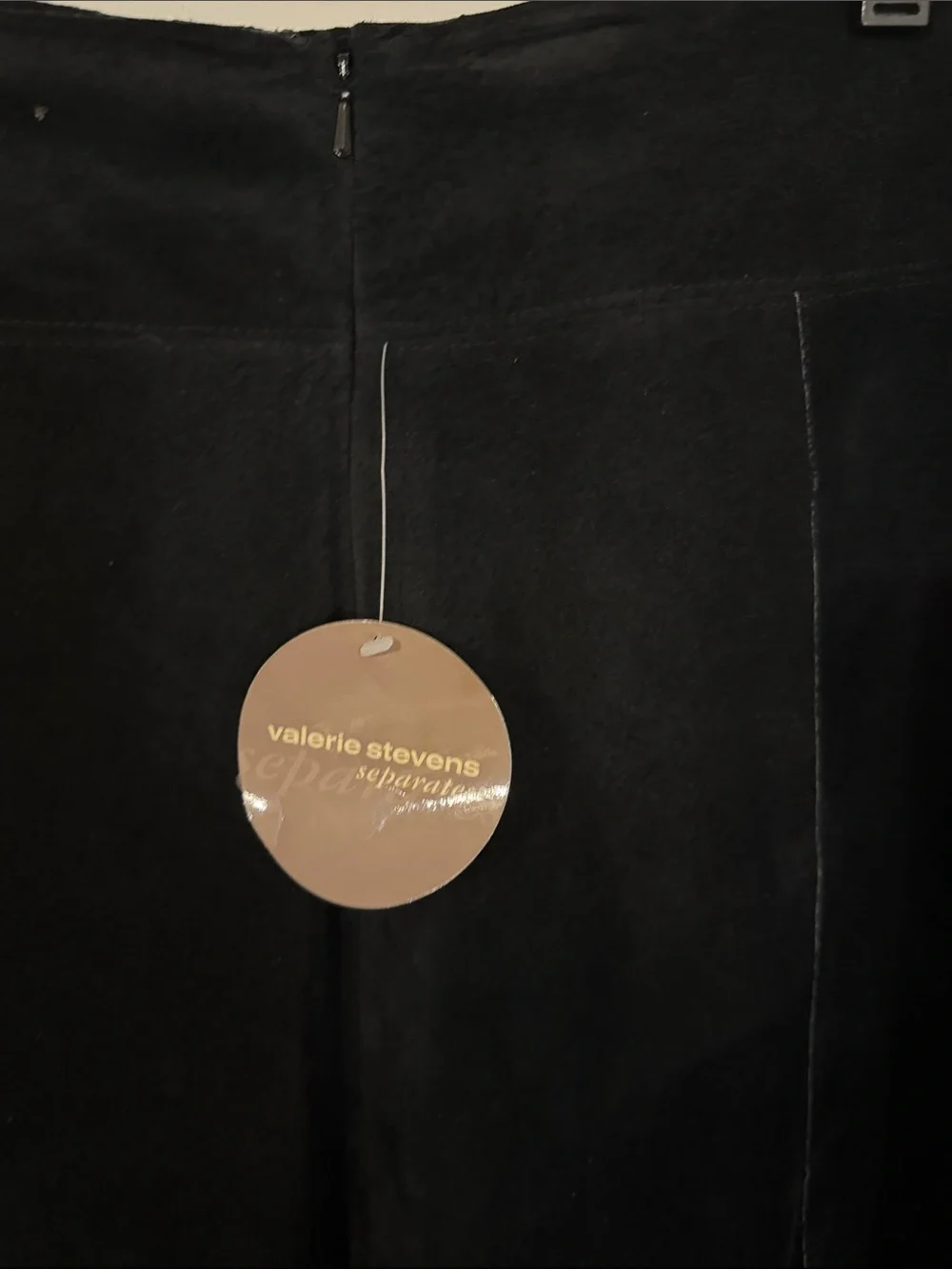 Valerie Stevens Black Suede A-Line Skirt